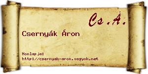 Csernyák Áron névjegykártya